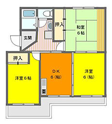 ヴィラ・スカラ 3DKの間取図画像