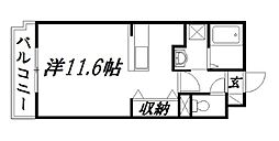 アドバンシティマルモ ワンルームの間取図画像