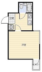 マンション元目 1Kの間取図画像