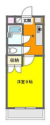 マンションローザンヌ6 1Kの間取図画像