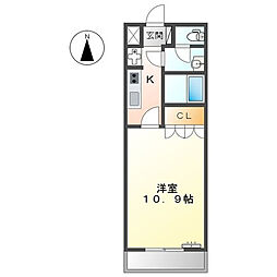 サーバタ 1Kの間取図画像