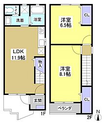 グレースイン細江A 2LDKの間取図画像