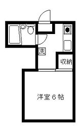 メゾン元魚 1Kの間取図画像
