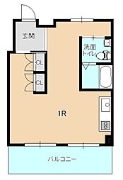 グリュック ワンルームの間取図画像