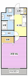 メゾンスカイホーク2 1Kの間取図画像