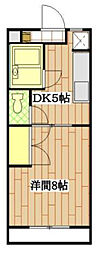 メゾーネマルク1 1DKの間取図画像