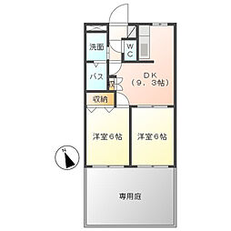 エスポワール 2LDKの間取図画像