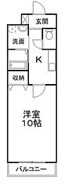 フォレストリバー 1Kの間取図画像