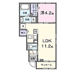 シャン・ド・フルール 1LDKの間取図画像