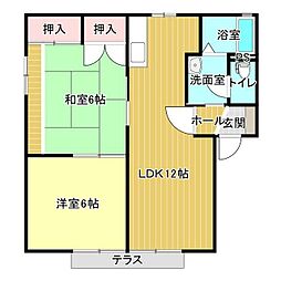 杜のテラス 2LDKの間取図画像