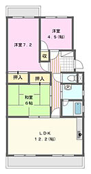 ベルクール 3LDKの間取図画像