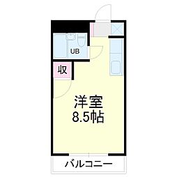 グレイス第二マンション ワンルームの間取図画像