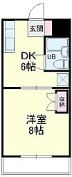 プリンス羽鳥 1DKの間取図画像