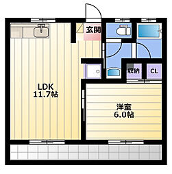 リトルバード 1LDKの間取図画像