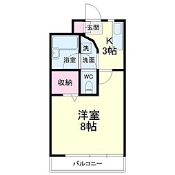T-SQUARE 1Kの間取図画像