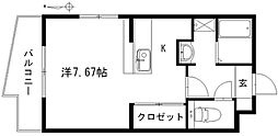 H.earth ワンルームの間取図画像
