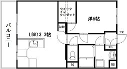 エルフィオーレ 1LDKの間取図画像