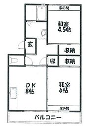 浜松駅南団地5 2DKの間取図画像