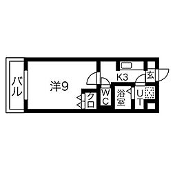 アイ・フォレスト 1Kの間取図画像