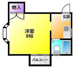 コーポサンシャイン ワンルームの間取図画像