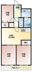 シティープラザ浜松 3LDKの間取図画像