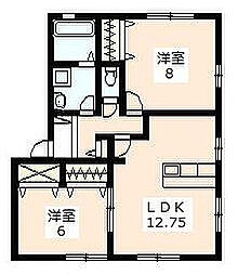 フラワーヒルA 2LDKの間取図画像