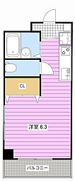元浜グリーンホームズ 1Kの間取図画像