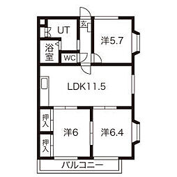 サニープレイス 3LDKの間取図画像