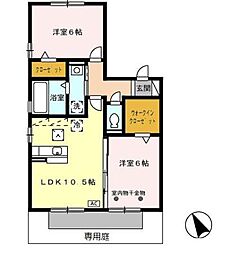 カプージョ 2LDKの間取図画像