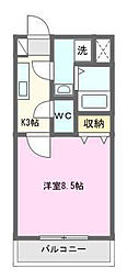ラディッシュファーム 1Kの間取図画像