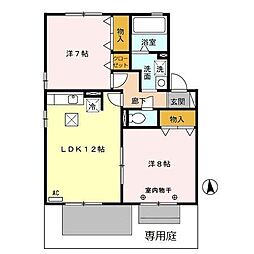 ラフィーネA 2LDKの間取図画像
