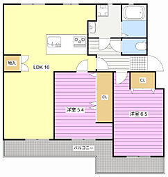 佐鳴台ハイツ 2LDKの間取図画像