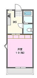 アローン都田 1Kの間取図画像