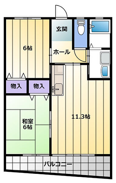 ホワイトヒル 1Ｄ｜静岡県浜松市中央区富塚町(賃貸アパート2LDK・1階・51.00㎡)の写真 その2