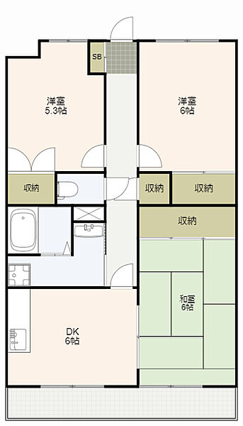 リヴェール小杉 102｜静岡県浜松市中央区上西町(賃貸マンション3DK・1階・60.48㎡)の写真 その2