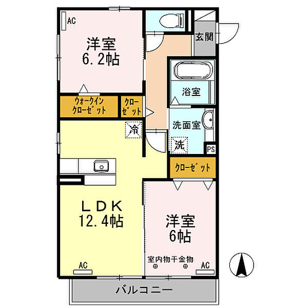 Relache 203｜静岡県浜松市中央区和合町(賃貸アパート2LDK・2階・59.92㎡)の写真 その2