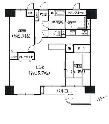 2LDK 間取り