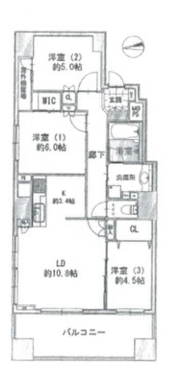 3LDK 間取り