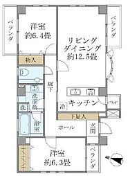 カーザ・クレアトーレ 2階2LDKの間取り