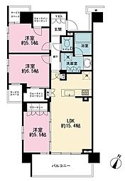 パークホームズ用賀一丁目 5階3LDKの間取り