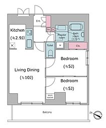 パークフラッツ学芸大学 2LDKの間取図画像