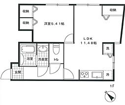 コートパサージュ 1LDKの間取図画像