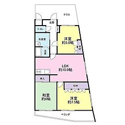 ロイヤルコーポ佐津間 3LDKの間取図画像