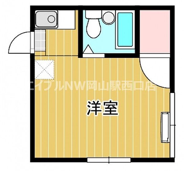 クレオ津島東A棟 ｜岡山県岡山市北区津島東2丁目(賃貸アパート1R・2階・16.27㎡)の写真 その2