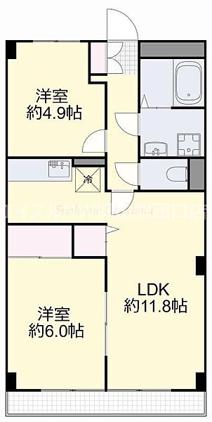 ビラージュ矢坂 ｜岡山県岡山市北区矢坂本町(賃貸アパート3DK・1階・50.86㎡)の写真 その2