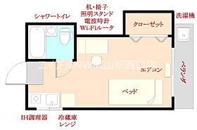 カーサフィオーレ学南町  ｜ 岡山県岡山市北区学南町2丁目（賃貸アパート1K・2階・17.32㎡） その2