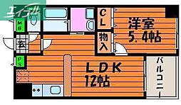 クレストシティ中井町 7階1LDKの間取り
