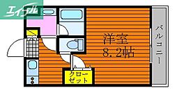 Casa Grande学南町 1階1Kの間取り