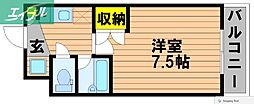 メディアコムプランタン 1Kの間取図画像