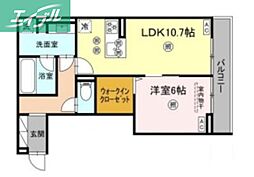 Luveria 1LDKの間取図画像